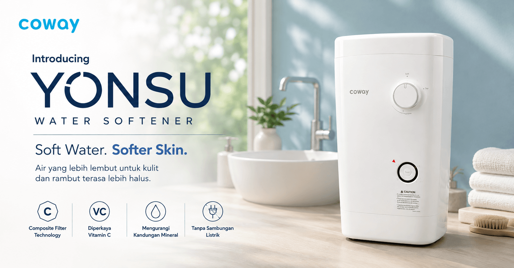 Mengenal Coway Yonsu: Water Softener untuk Air yang Lebih Lembut bagi Kulit dan Rambut
