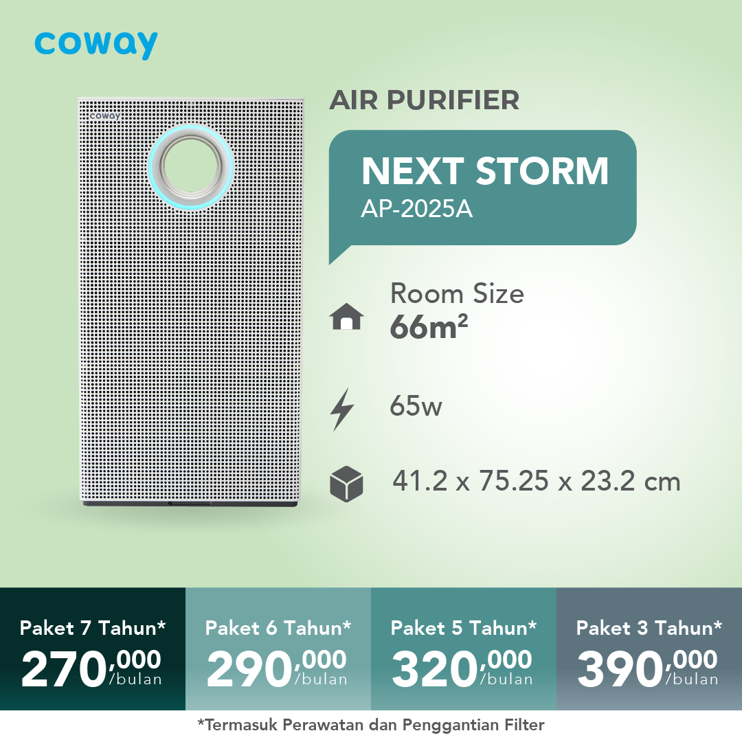 Coway Next Storm – Air Purifier Multifungsi untuk Area Luas